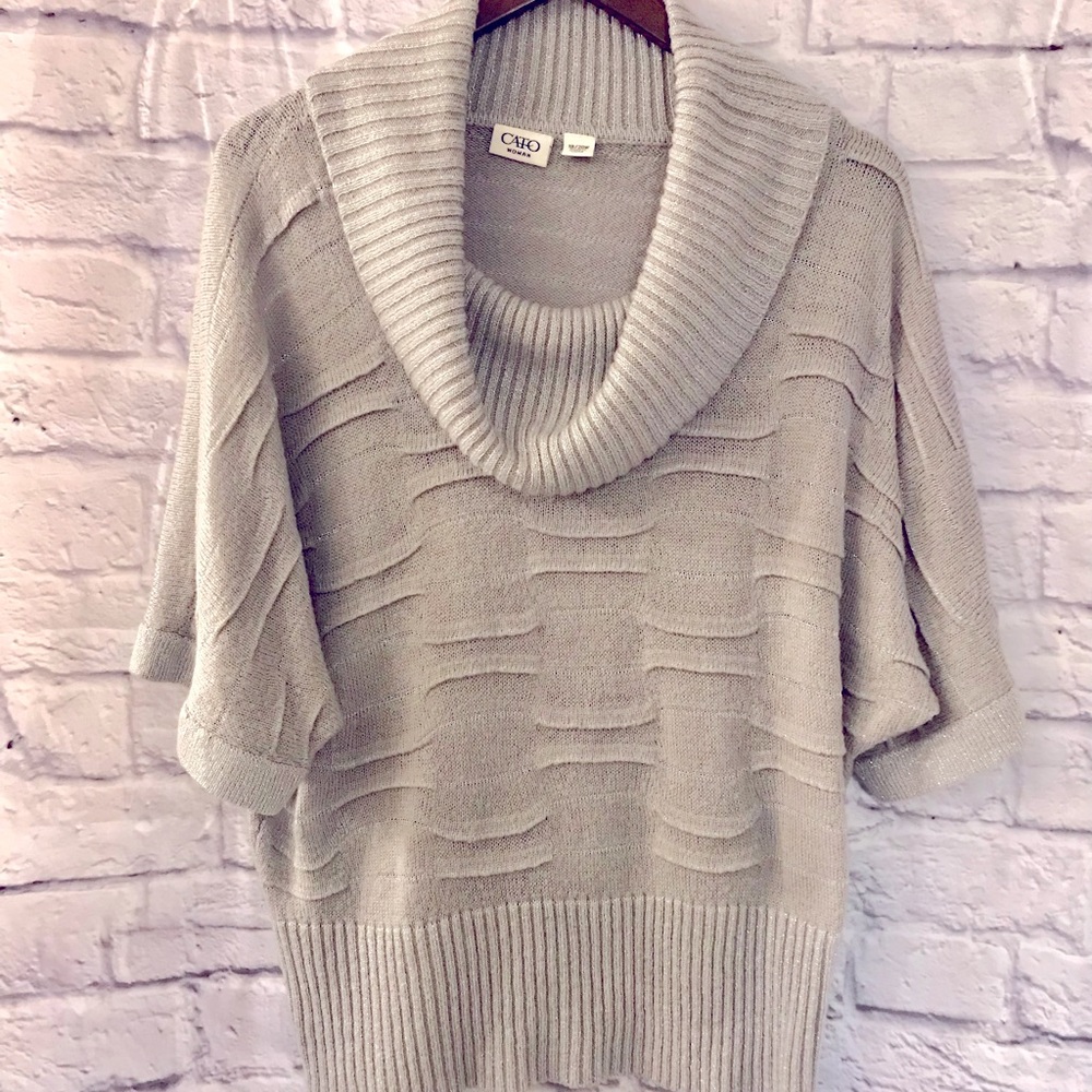 CATO Gray/Metallic Silver Sweater. Size 18/20W
